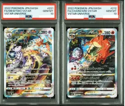 PSA10 Charizard 212/172 Mewtwo 221/172 SAR VSTAR Universe Pokemon Card Japanese - Image 1