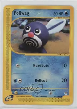 Poliwag Pokemon e-Card Series Expedition #125 2002 10cj - Image 1