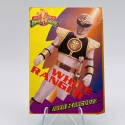 White Ranger Mighty Morphin’ Power Rangers Tiger Barcodzz GamePro AD Card Cutout - Image 1