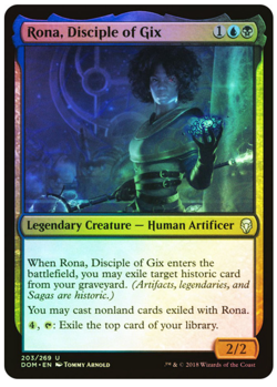 Rona, Disciple of Gix - Dominaria FOIL MAGIC CARD MTG NM-MINT - Image 1