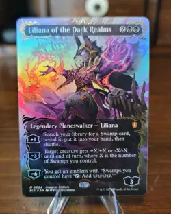 MTG English Liliana of the Dark Realms (Borderless) (Raised Foil) NM Foil - Image 2