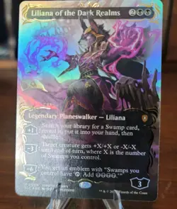 MTG English Liliana of the Dark Realms (Borderless) (Raised Foil) NM Foil - Image 3