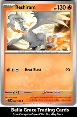 Reshiram #022/142 SV07: Stellar Crown Pokemon Uncommon - Image 1