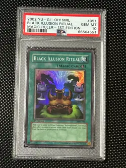 YUGIOH PSA 10 2002 Black Illusion Ritual MRL-051 Super Rare 1st Edition *4551 - Image 1