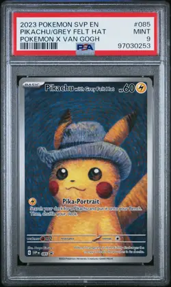 PSA 9 Van Gogh Pikachu Grey Felt Hat Promo Pokemon Card #085 Mint Look! - Image 1