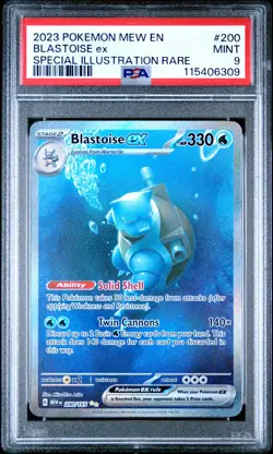 2023 POKEMON MEW EN-151 SPECIAL ILLUSTRATION RARE #200 BLASTOISE EX PSA 9 - Image 1