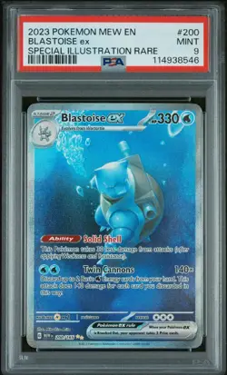2023 POKEMON MEW EN-151 SPECIAL ILLUSTRATION RARE #200 BLASTOISE EX PSA 9 - Image 1