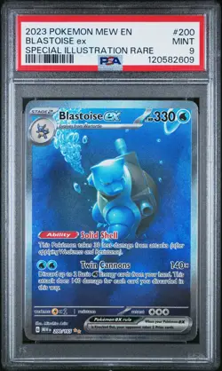 2023 POKEMON MEW EN-151 SPECIAL ILLUSTRATION RARE #200 BLASTOISE EX PSA 9 - Image 1
