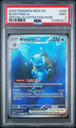 2023 POKEMON MEW EN-151 SPECIAL ILLUSTRATION RARE #200 BLASTOISE EX PSA 9 - Image 1