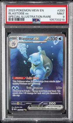 2023 POKEMON MEW EN-151 SPECIAL ILLUSTRATION RARE #200 BLASTOISE EX PSA 9 - Image 1