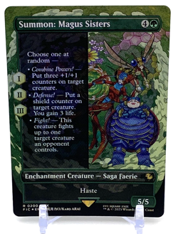 MTG: Final Fantasy: Summon: Magus Sisters (Borderless) (Foil) Rare #200 - Image 1