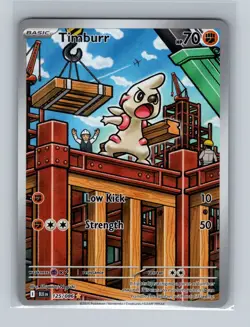 Pokemon TCG - Timburr - 125/086 - Illustration Rare - SV: Black Bolt - Image 1