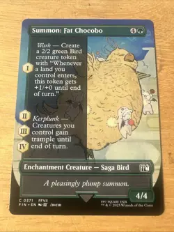 Magic MTG Final Fantasy Summon: Fat Chocobo #371 *NON-FOIL* Borderless Common - Image 1