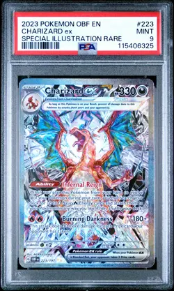 2023 POKEMON OBF EN-OBSIDIAN FLAMES SPECIAL ILLUSTRATION RARE CHARIZARD EX PSA 9 - Image 1
