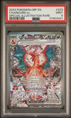 2023 POKEMON OBF EN-OBSIDIAN FLAMES SPECIAL ILLUSTRATION RARE CHARIZARD EX PSA 9 - Image 1