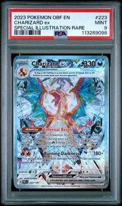 2023 POKEMON OBF EN-OBSIDIAN FLAMES SPECIAL ILLUSTRATION RARE CHARIZARD EX PSA 9 - Image 1