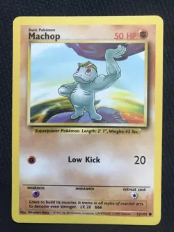 Played Machop 052/102 Common Base Set Pokemon TCG - Image 1