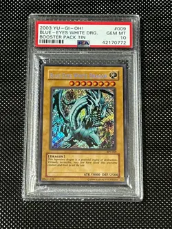 YUGIOH PSA 10 2003 Blue-Eyes White Dragon BPT-009 Secret Rare Promo *0772 - Image 1