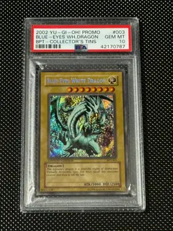 YUGIOH PSA 10 2002 Blue-Eyes White Dragon BPT-003 Secret Rare Promo *0787 - Image 1
