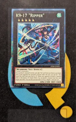 JUSH-EN035 K9-17 ''Ripper'' Collector's Rare 1st Ed YuGiOh - Image 1