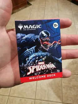 SDCC 2025 HASBRO MAGIC THE GATHERING SPIDER-MAN WELCOME DECK BLACK VENOM - Image 1
