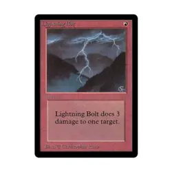 WOTC MtG Beta Lightning Bolt (C) EX- - Image 1