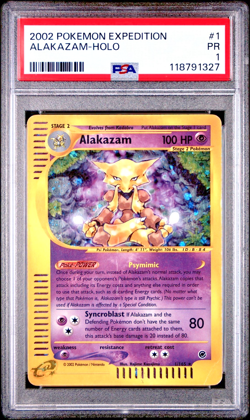 PSA 1 2002 Expedition Alakazam Holo Foil 1/165 WOTC E-Reader Series Pokemon - Image 1