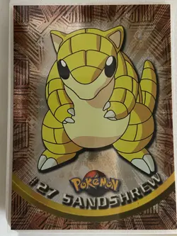 Pokemon - Sandshrew #27 Topps TV Animation Black Logo Holo 2nd Print 1999 NM - Image 1