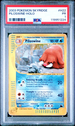 PSA 1 *POP 2* 2003 Skyridge Piloswine Holo Foil H22/H32 E-Reader Series Pokemon - Image 1