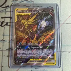Pokemon Moltres & Zapdos & Articuno GX Tag Team Promo SM210 Stained Glass NM - Image 1