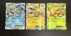 Pokemon Promo XY Eevee Evolution Cards Lot 3 Korean Leafeon Vaporeon Jolteon - Image 1