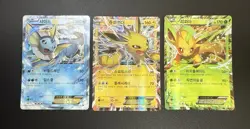 Pokemon Promo XY Eevee Evolution Cards Lot 3 Korean Leafeon Vaporeon Jolteon - Image 2