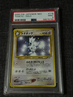 PSA 9 MINT Togetic 2000 Japanese Neo Genesis 176 Holo Rare Pokemon Card - Image 1
