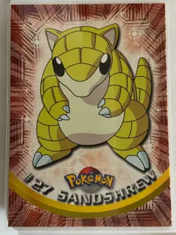 Pokemon - Sandshrew #27 Topps TV Animation Blue Logo Non-Holo 1st Print 1999 NM - Image 1