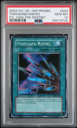 YUGIOH PSA 10 2003 Thousand Knives PCY-003 Secret Rare Promo *9725 - Image 1
