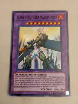 Yugioh Elemental Hero Magma Neos LCGX-EN064 Super Rare Card - Image 1