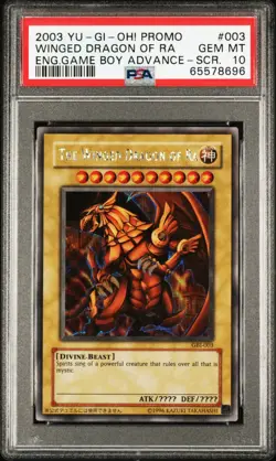 YUGIOH PSA 10 2003 The Winged Dragon of Ra GBI-003 Secret Rare Promo *8696 - Image 1