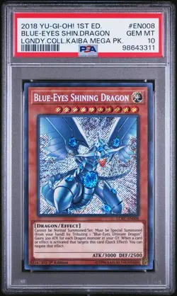 PSA 10 Blue-Eyes Shining Dragon LCKC-EN008 Secret Rare 1st Edition Yugioh - Image 1