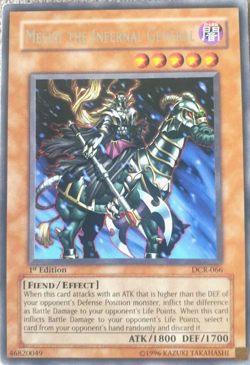 MEFIST THE INFERNAL GENERAL - RARE DCR-066 1st Edition YuGiOh TCG Card - Image 1