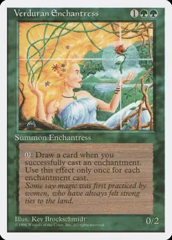 MTG - Verduran Enchantress - Fourth Edition - X1 - (LP) - - Image 1