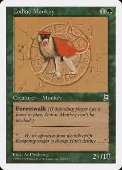 MTG - Zodiac Monkey - Portal Three Kingdoms - X1 - (NM) - - Image 1