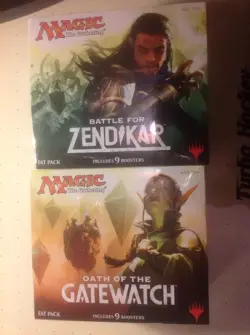MTG LOT 2 FAT PACK ZENDIKAR & GATEWATCH FACT SEALD - Image 1