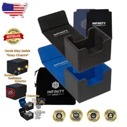 Elegant MTG Commander Deck Box - 2-Pack Black & Blue - Scratch Resistant Design - Image 1