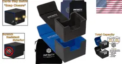 Elegant MTG Commander Deck Box - 2-Pack Black & Blue - Scratch Resistant Design - Image 2