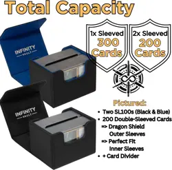Elegant MTG Commander Deck Box - 2-Pack Black & Blue - Scratch Resistant Design - Image 4