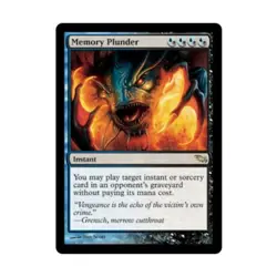 WOTC MtG Shadowmoor Memory Plunder (R) (Foil) EX - Image 1