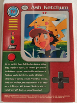 Pokemon - TV1 Ash Ketchum Topps Black Logo Non-Holo 2nd Print 1999 NM - Image 2