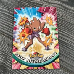 #107 Hitmonchan - Pokemon Topps Card - Blue Logo - Image 1