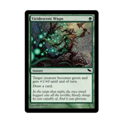 WOTC MtG Shadowmoor Viridescent Wisps (C) (Foil) EX - Image 1