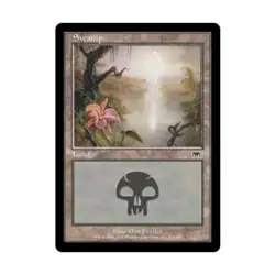 WOTC MtG Onslaught Swamp #341 (C) (Foil) EX - Image 1